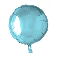 Folieballon  - rund 45 cm - lyseblå